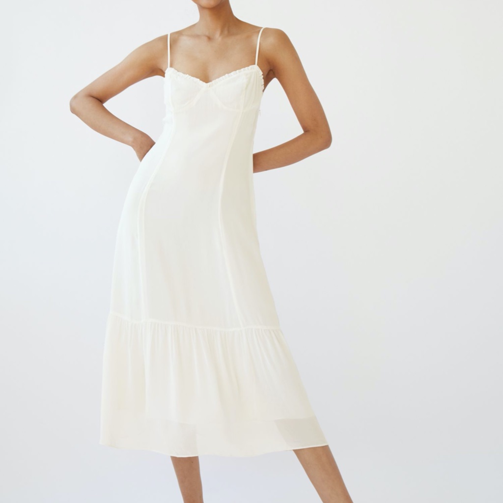 Aritzia Broadway Dress Bustier Midi Dress - Off White